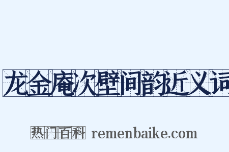 龙金庵次壁间韵近义词是什么意思的图片